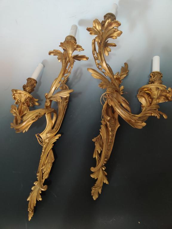 Pair of 19th.C 2 Lights Bronze Sconce (1 of 4)