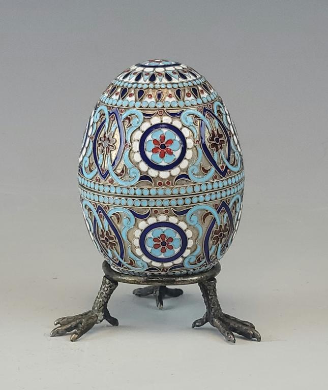 Russian Silver Enamel Eastern Egg (1 of 7)