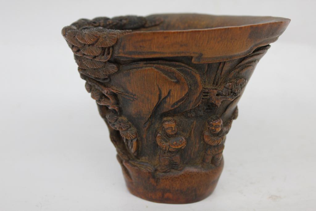 Chinese Bamboo Carved Vessel (1 of 5)