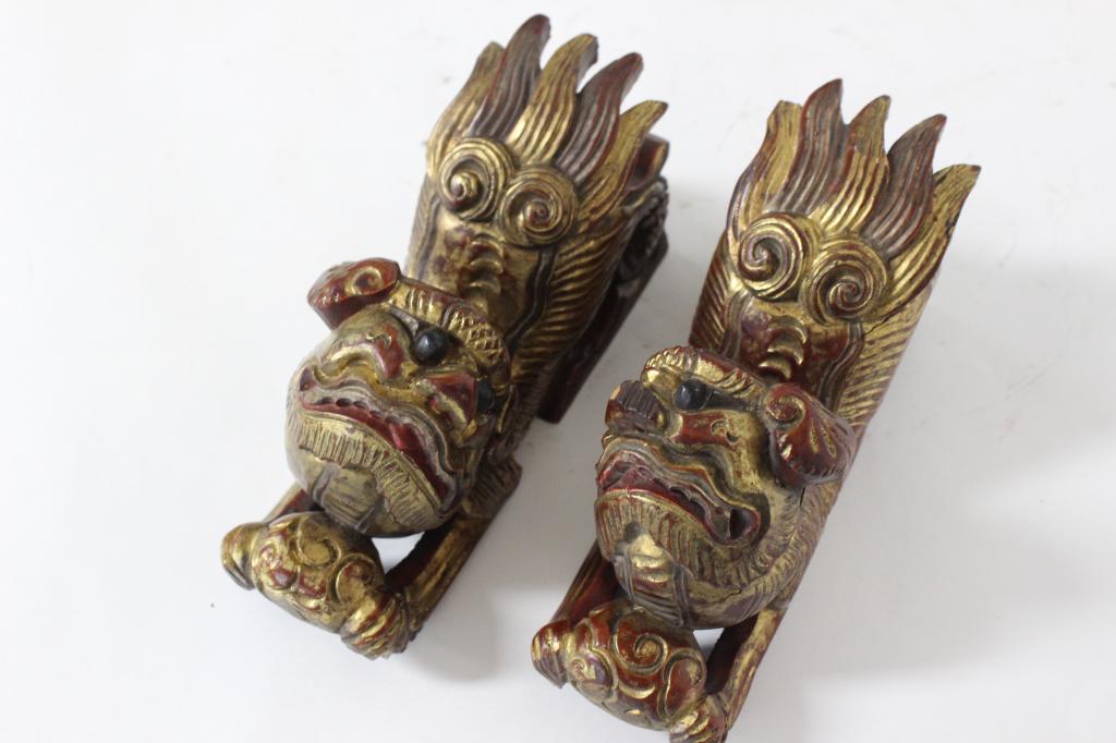 Pair of Chinese Gilt Wood Paper Weight (1 of 4)