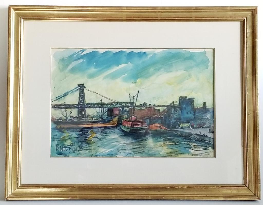 David Burliuk ( Russian/American 1882 - 1967): David Davidovich Burliuk ( Russian/American 1882 - 1967 ) Watercolor and charcoal on paper Signed. 10 1/2" x 15 1/2" ( 27 x 39,5 cm ) image. Condition very good.Provenance: Allan Stone Collection, New