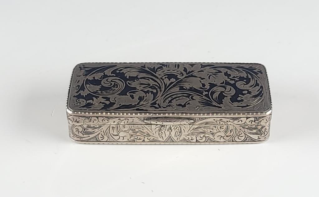 19C Russian Silver Niello Engraved Box (1 of 7)