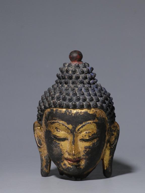 Chinese Gilt Bronze Buddha Head (1 of 9)