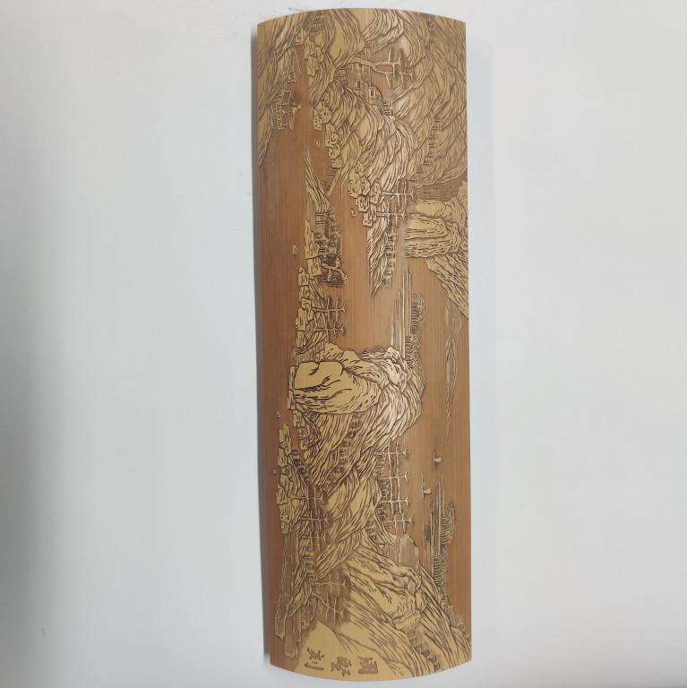 Chinese Bamboo Carved Wrist Rest (1 of 4)