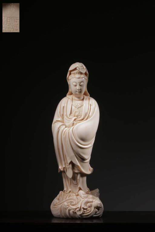 Chinese White Glazed Porcelain Guanyin Figural (1 of 9)
