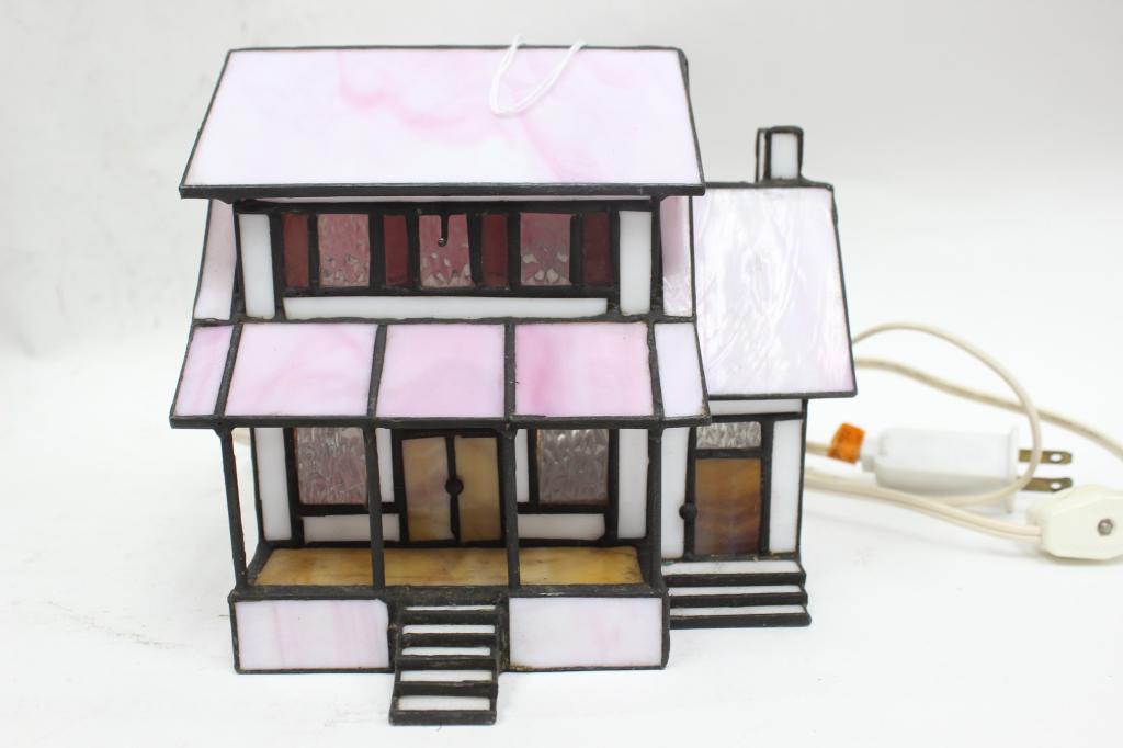 Lighted House: 5 1/2" by 6" Please note the absence of a condition report does not imply that there are no condition issues with this lot. Please contact us for a detailed condition report.