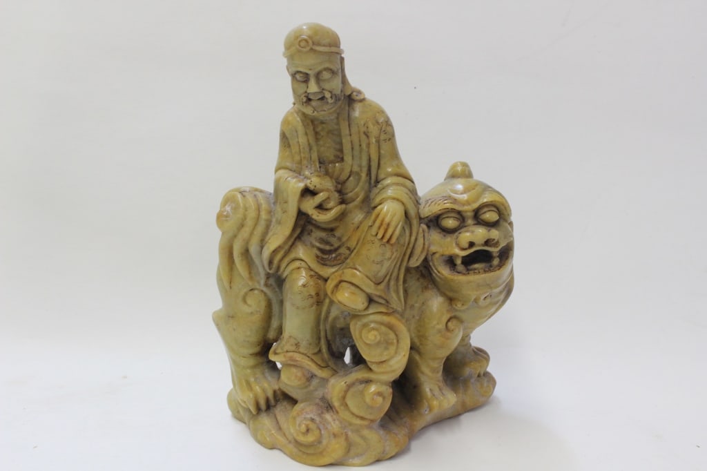Qing Chinese Soapstone Carved Luohan Statue (1 of 6)