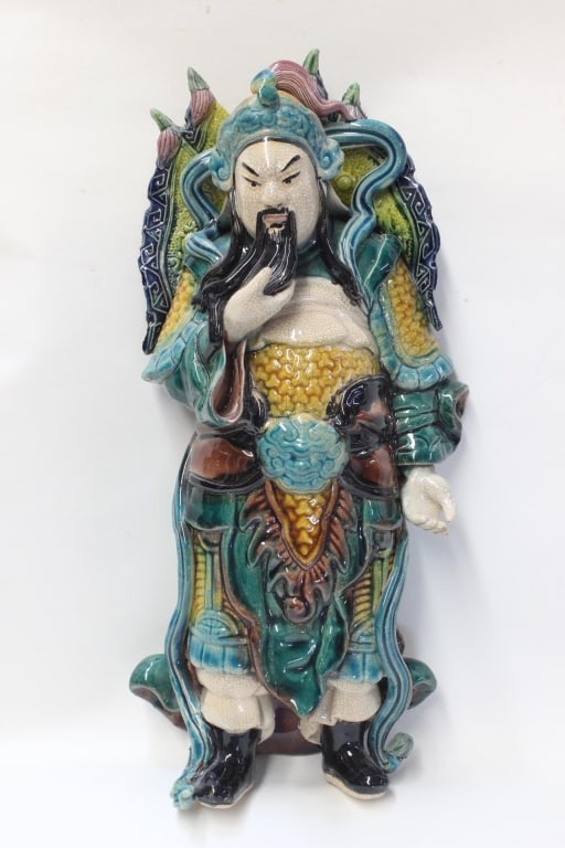 Chinese Porcelain Warrior Statue (1 of 5)