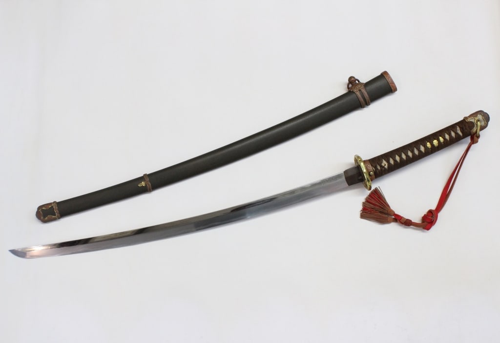 19th.C Japanese Katana Samurai Sword w Scabbard (1 of 15)