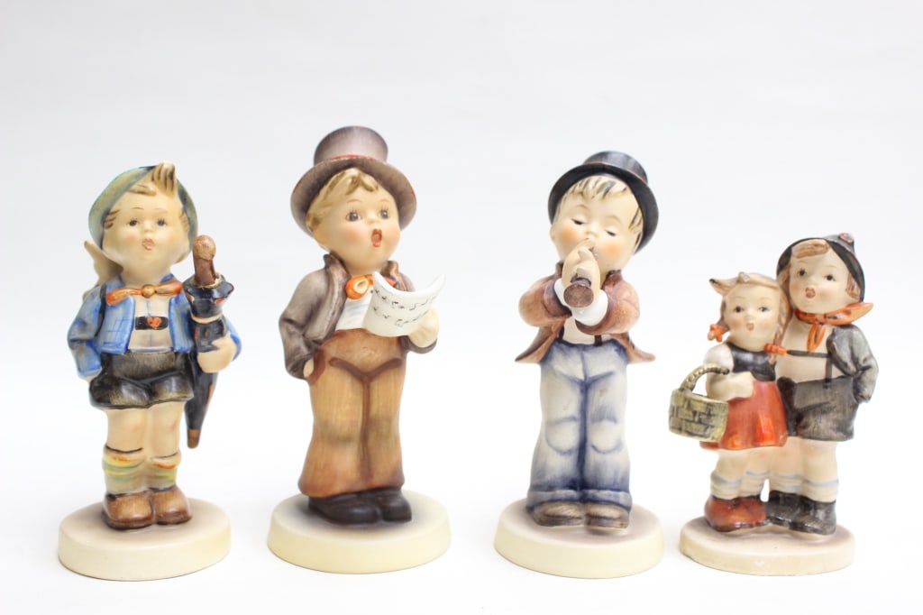 Four Goeble Hummel Figurines: Four Goeble Hummel Figurines Dimension: 5" H Provenance : From a Long Island ,NY House Please note the absence of a condition report does not imply that there are no condition issues with this lot. Pl
