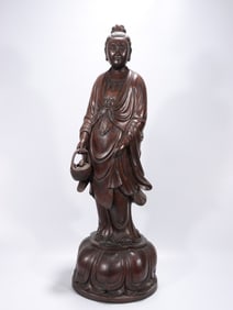 Chinese Chengxiang Wood Carved Guanyin