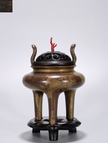 Chinese Bronze Tripod Incense Burner