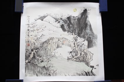 Chinese Ink Color Landscape Painting, Signed