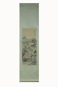 Chinese Ink Color Scroll Painting ,Signed Wu Qingx