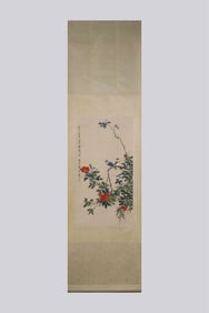 Chinese Ink Color Scroll Painting,Signed