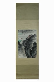 Chinese Ink Color Scroll Painting ,Signed