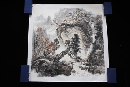 Chinese Watercolor Landscape Painting, Signed