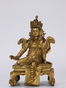 Qing Chinese Gilt Bronze Buddha