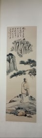 Chinese Ink Color Scroll Painting Set,Signed