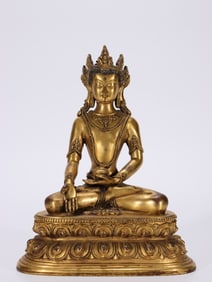 Qing Chinese Gilt Bronze Buddha