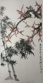 Birds&Flowers, Chinese Ink Color Scroll Painting