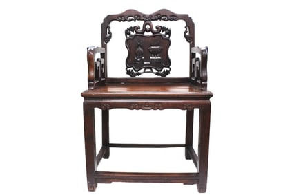 Antique Chinese Qing Rosewood Armchair