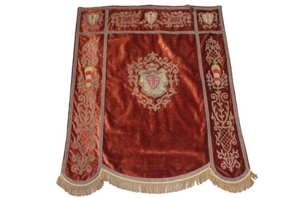 Vintage Tapestry Depicting Royal Emblem