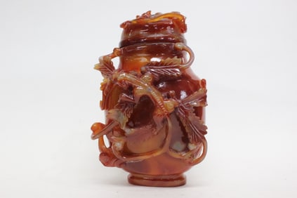 Natural Agate Carved Vase