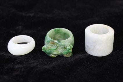 Lots of 3 Chinese Jade&Jadeite Thumb Rings