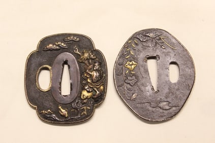 Two Japanese Bronze Tsuba