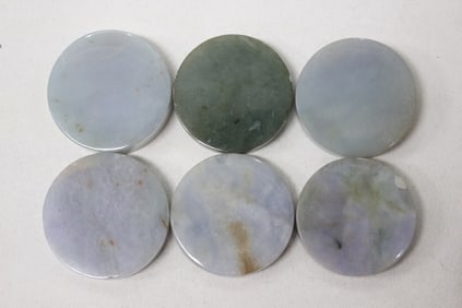 Lots of 6 Jadeite Stones,Natural Color