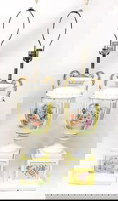 Pair of Yellow Severs Style Table Lamp