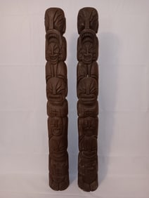 Pair of Antique African Wood Carvings