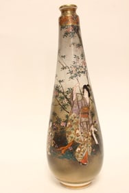 Japanese Hand Paint Porcelain Vase,Signed