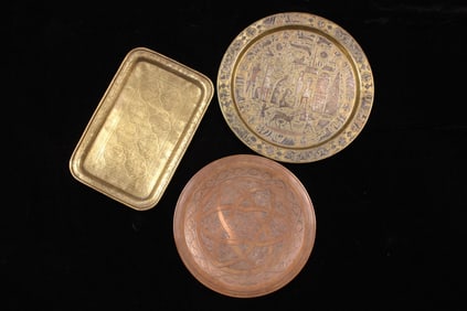 Lot of 3 Middle-East Brass Trays