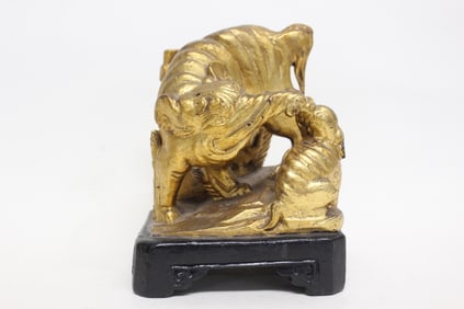 Gilt Lacquer Wood Elephant