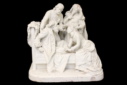 Large Vintage White Bisque Sculpture