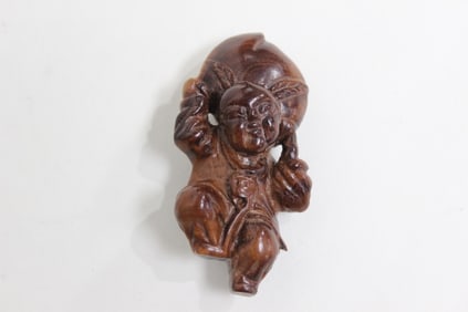Huanghuali Wood Carved Boy