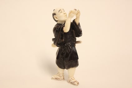 Japanese Wood and Bone Carved Figurine
