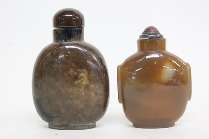 Two Chinese Agate Snuff Bottles