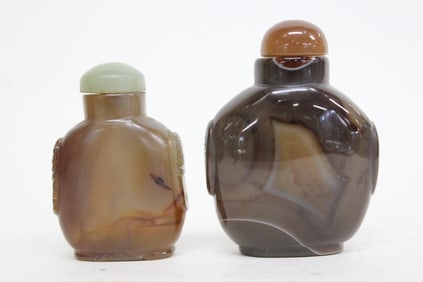Two Chinese Agate Snuff Bottles