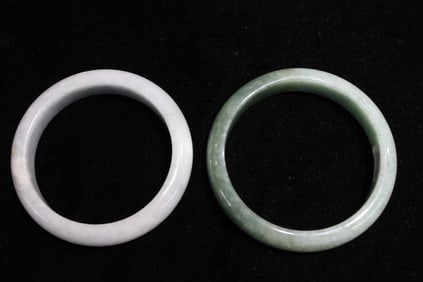 Two Chinese Jadeite Bangles