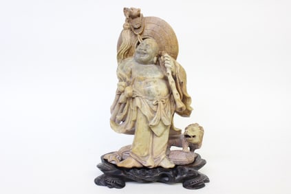 Chinese Soapstone Carved Buddle Sculpture