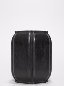 Chinese Zitan Wood Carved Hexagon Brushpot