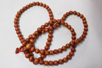 Chinese Longyang Wood Beads Chaozhu Necklace
