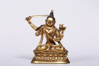 Qing Chinese Gilt Bronze Buddha