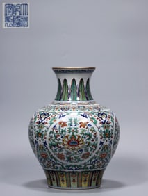 Chinese Doucai Porcelain Zun Vase,Mark