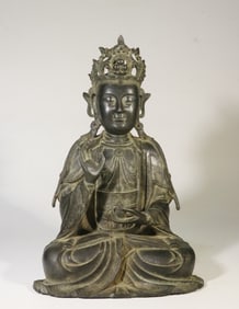 Qing Chinese Bronze Guanyin Sculpture