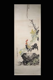Chinese Ink Color Signed Scroll Painting