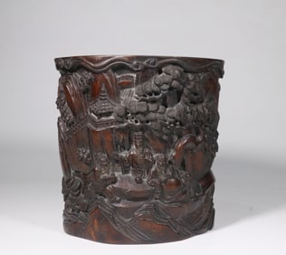 Chinese Hand Carved Chengxiang Wood Brushpot